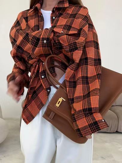 Haley - Oversized Plaid Shirt Dress