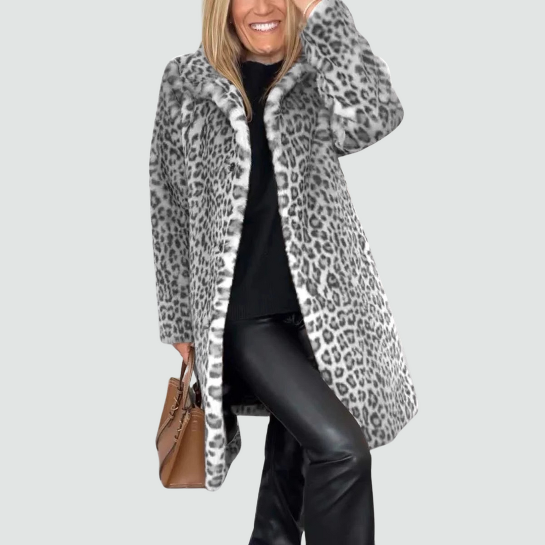 Daisy - Coat with Leopard Print