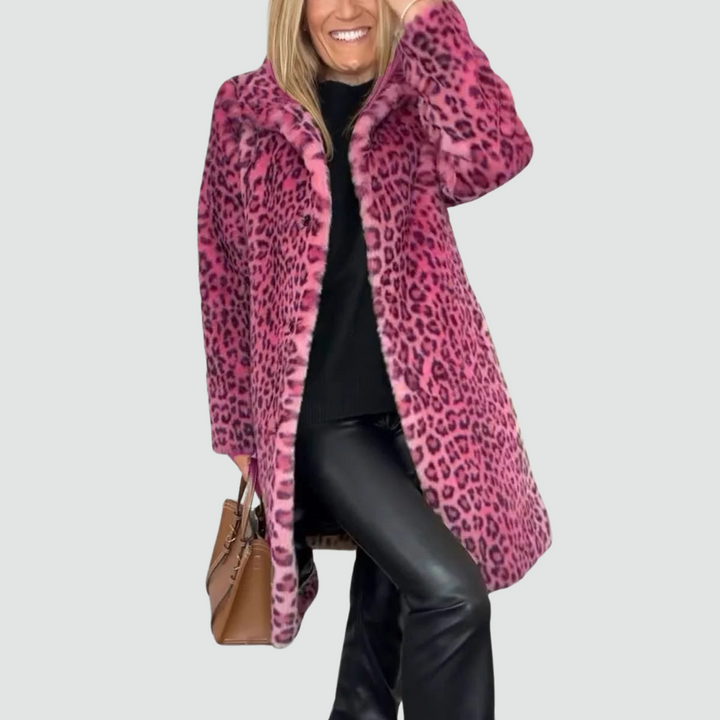 Daisy - Coat with Leopard Print