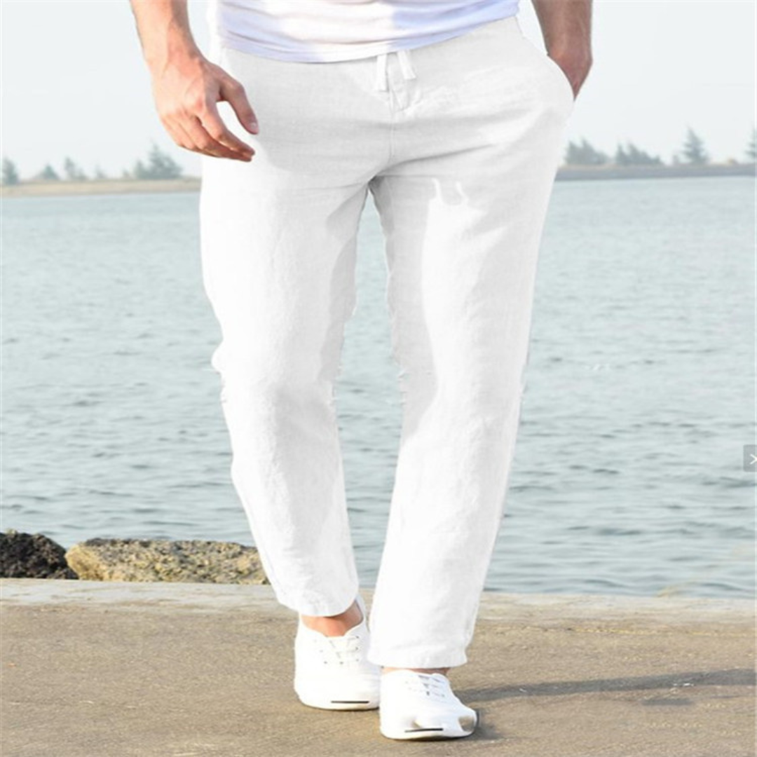 CLEMENT | COMFORTABLE LINEN PANTS WITH WAIST TIE