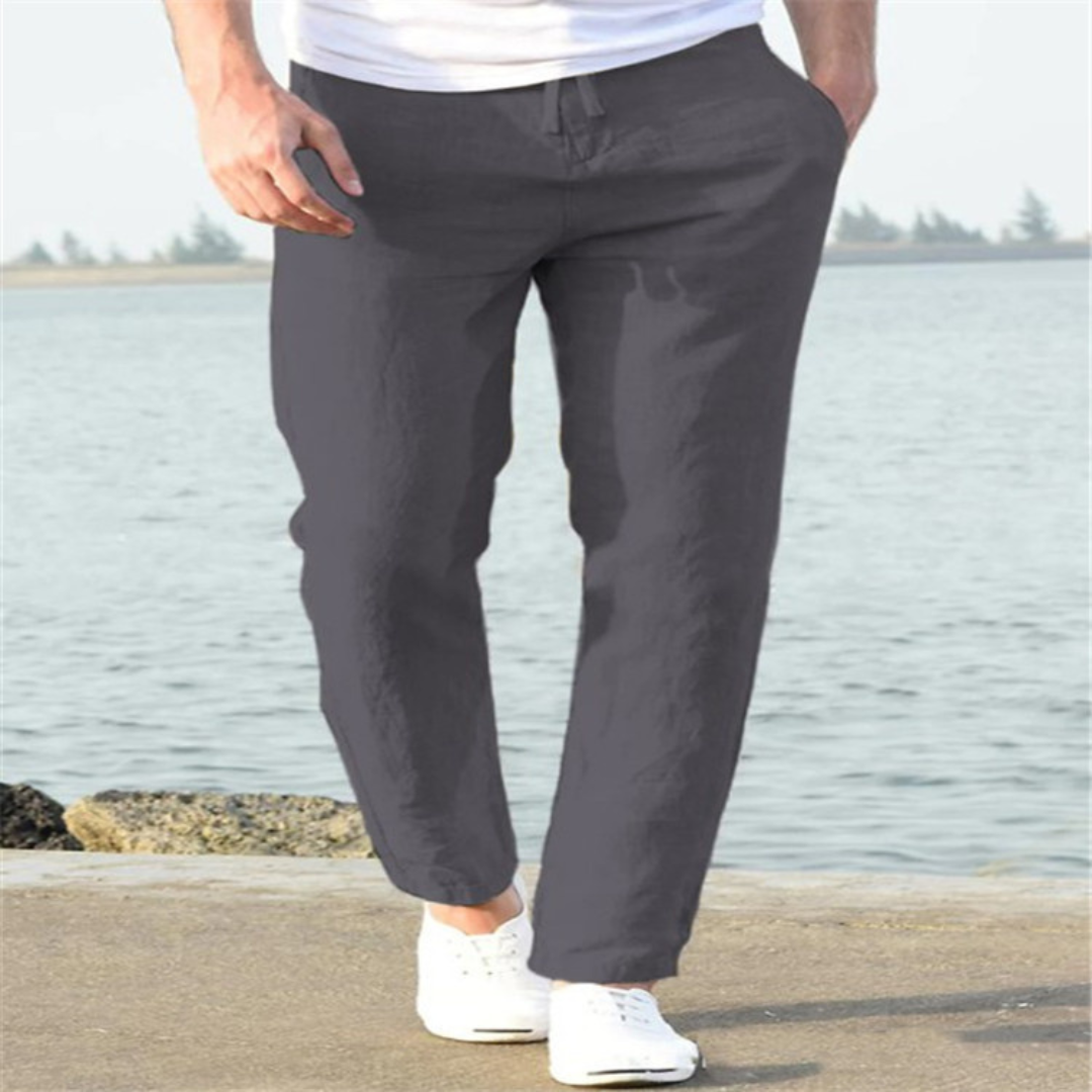 CLEMENT | COMFORTABLE LINEN PANTS WITH WAIST TIE