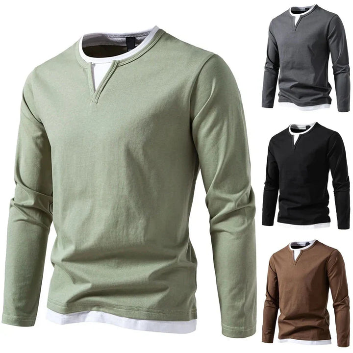 Ryan – Modern V-Neck Long Sleeve Shirt