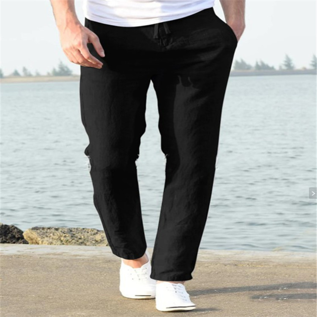 CLEMENT | COMFORTABLE LINEN PANTS WITH WAIST TIE