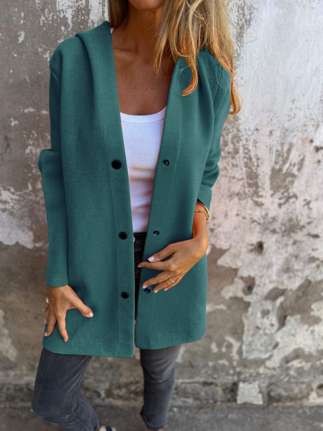 Adriana | Cardigan With Buttons And Hood