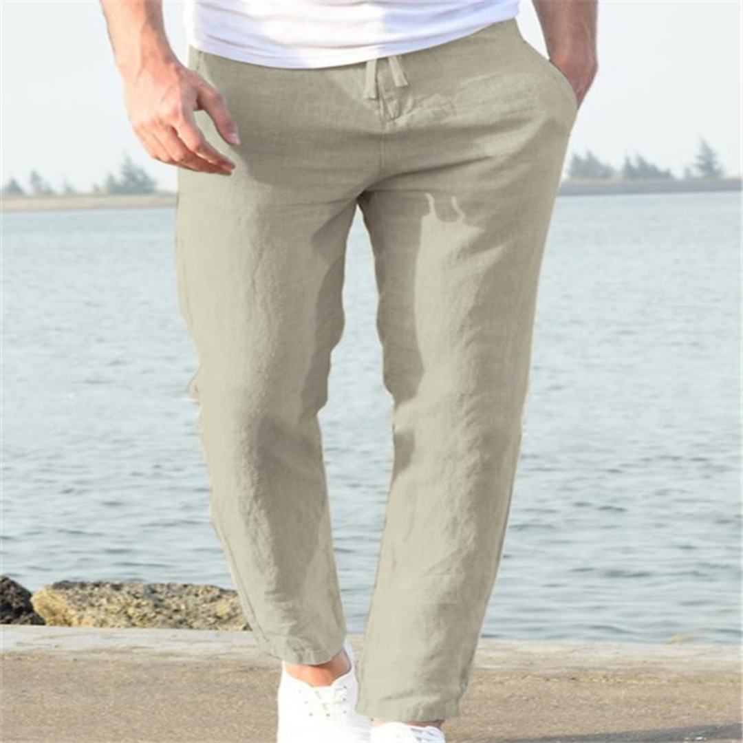 CLEMENT | COMFORTABLE LINEN PANTS WITH WAIST TIE