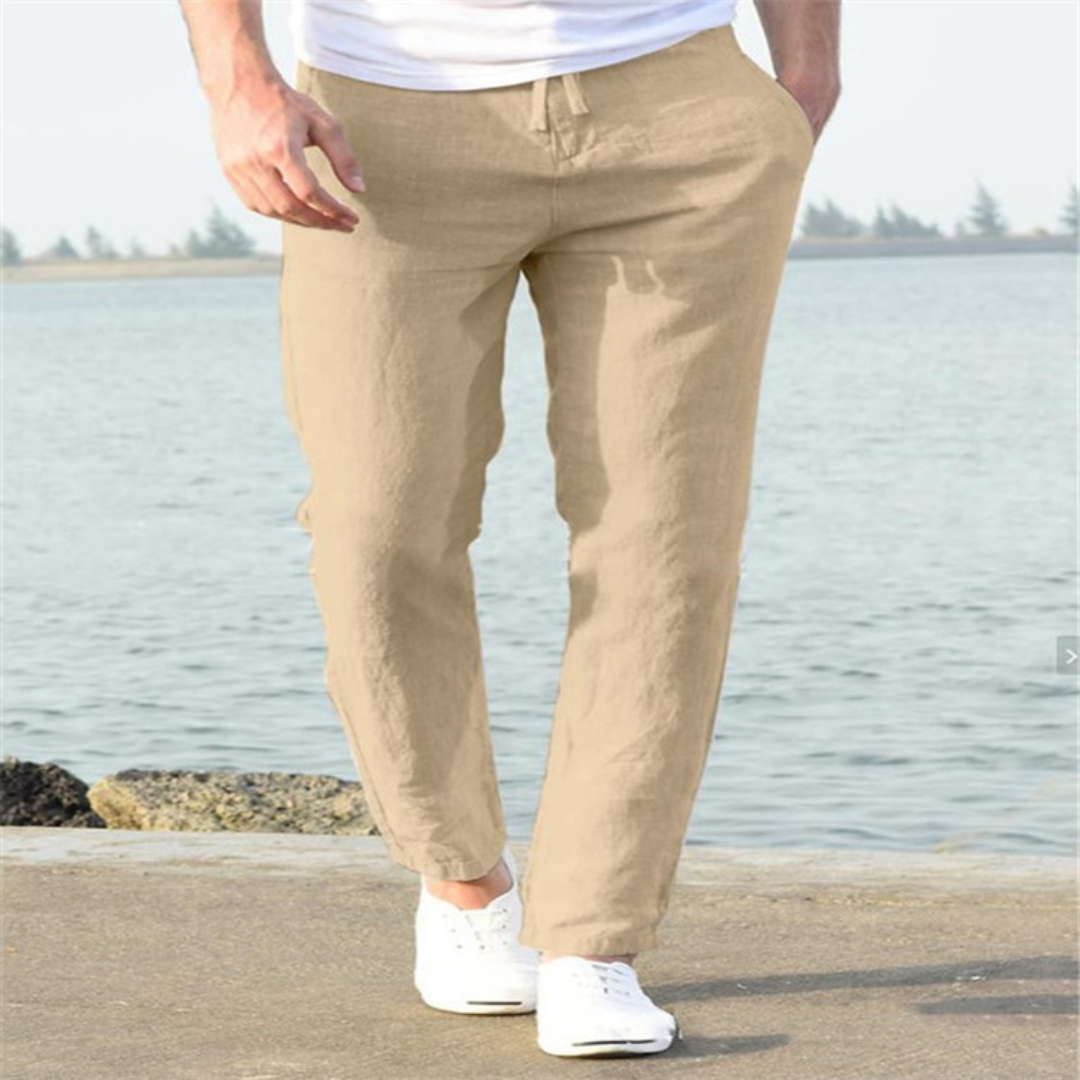 CLEMENT | COMFORTABLE LINEN PANTS WITH WAIST TIE