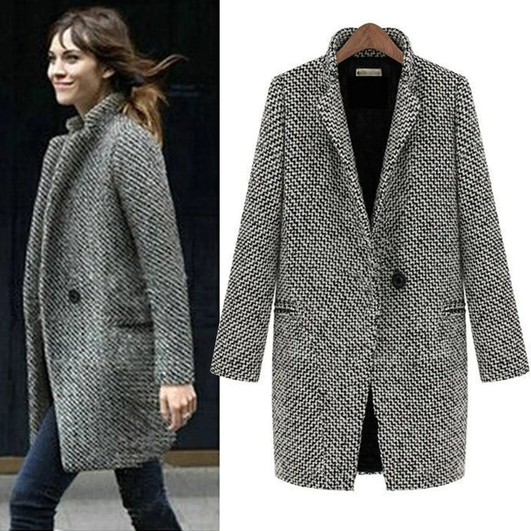 Isla - Houndstooth Long Coat