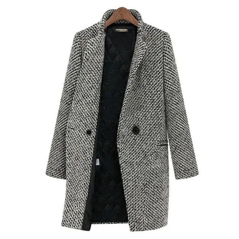 Isla - Houndstooth Long Coat