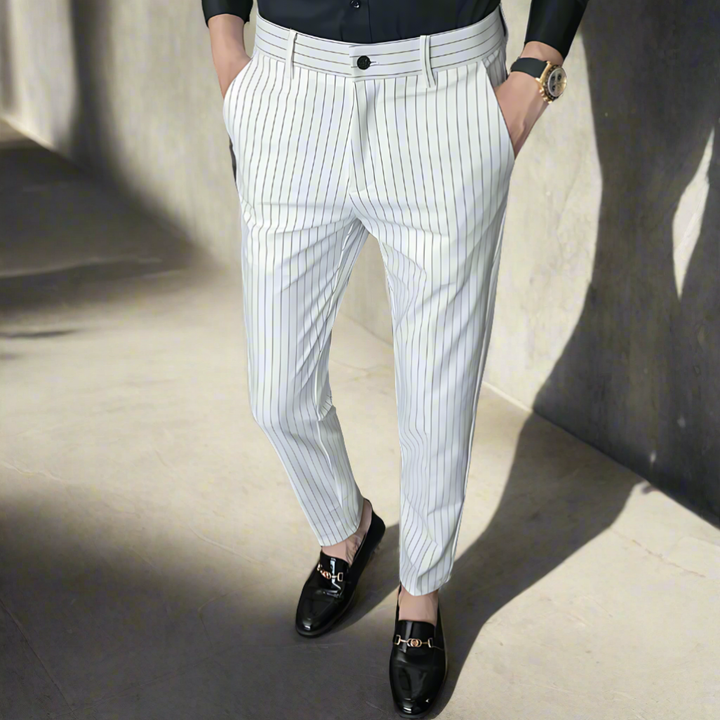 Sophisticated Vertical Stripe Trousers