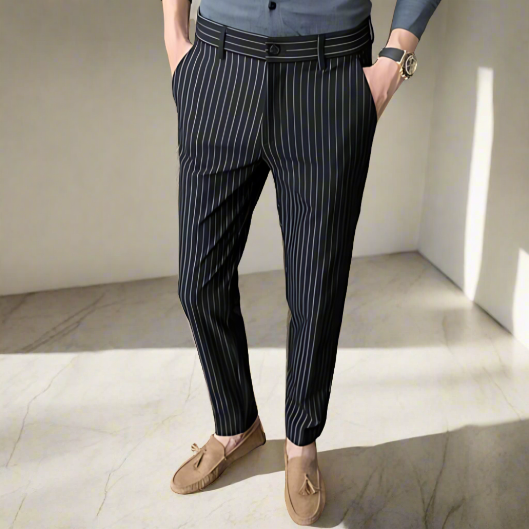 Sophisticated Vertical Stripe Trousers