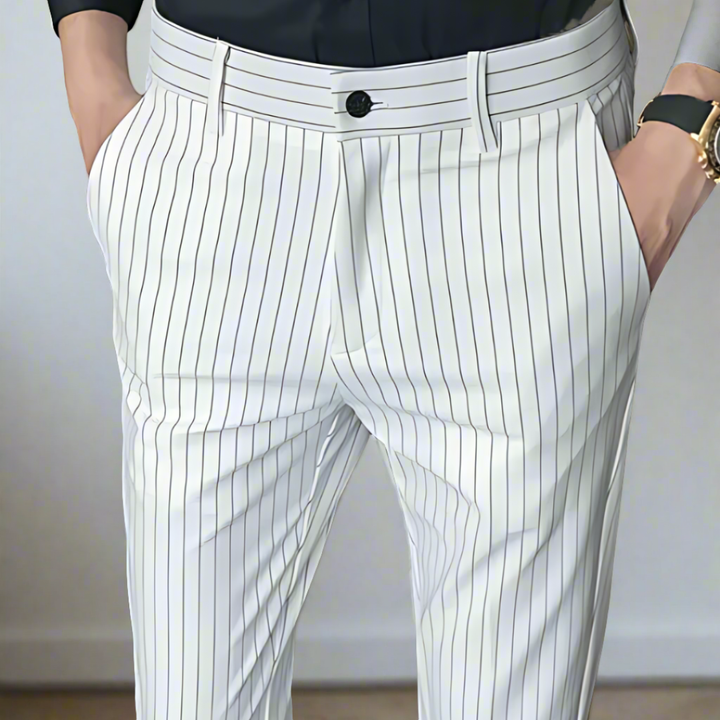 Sophisticated Vertical Stripe Trousers