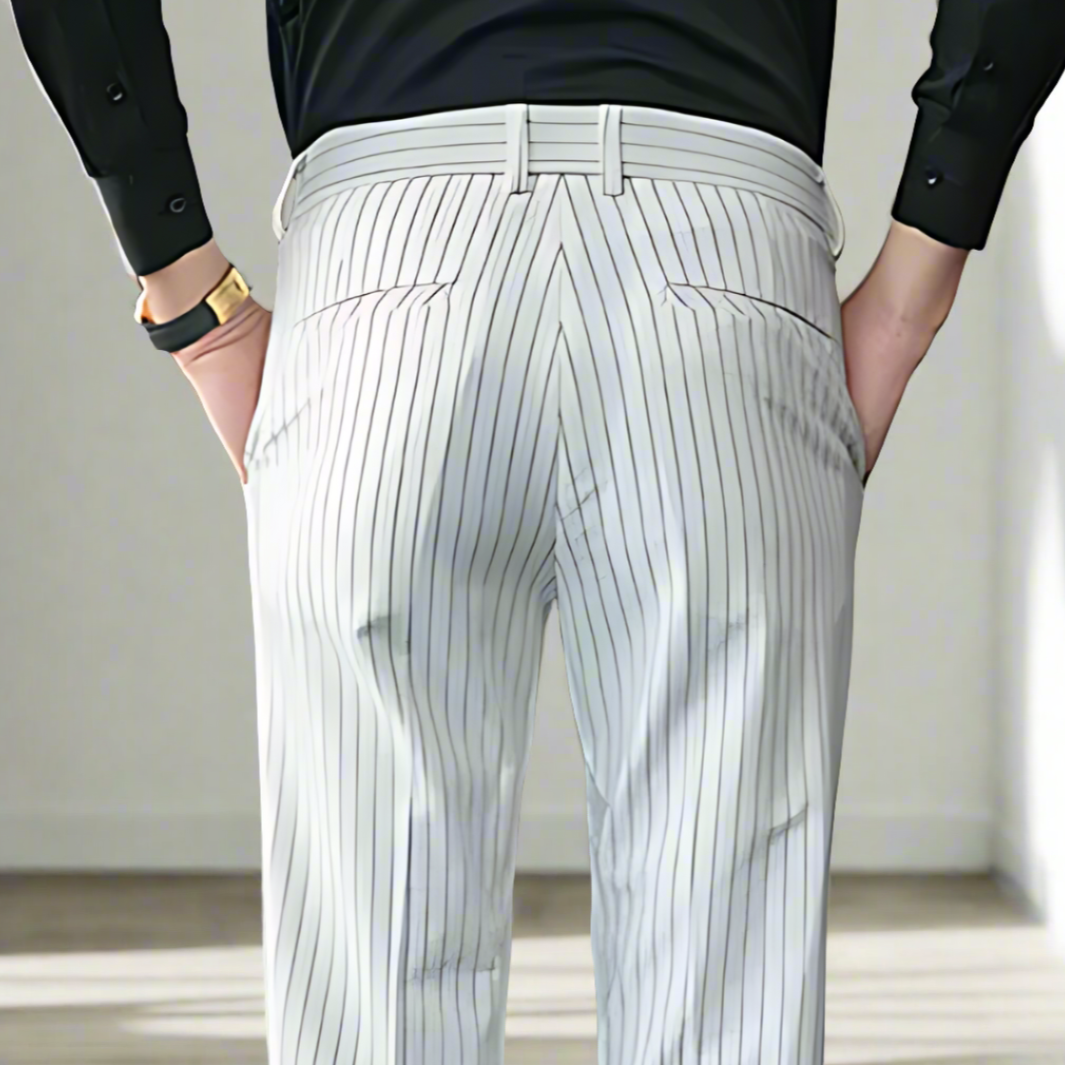 Sophisticated Vertical Stripe Trousers