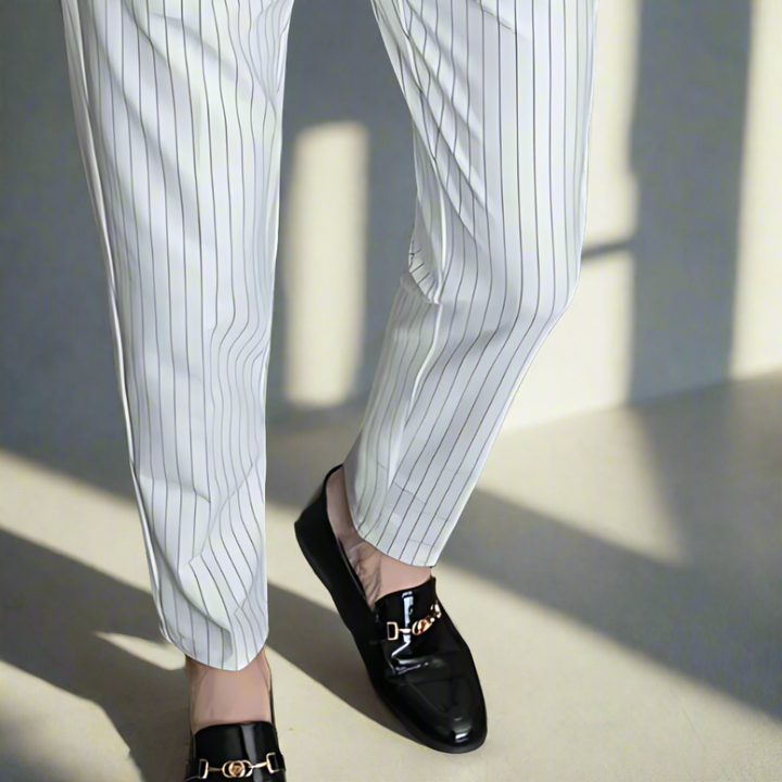 Sophisticated Vertical Stripe Trousers