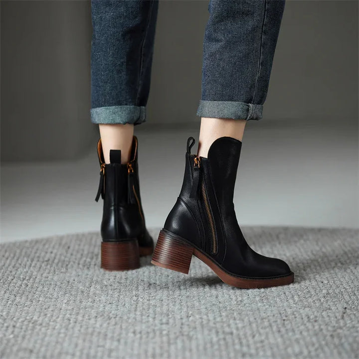 Emma - Premium Leather Ankle Boots