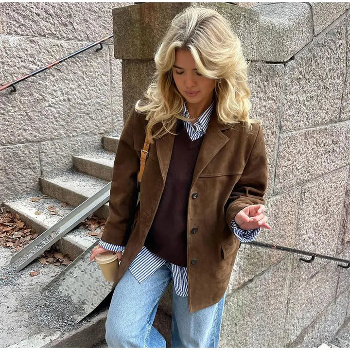 Juli - Elegant Brown Suede Jacket