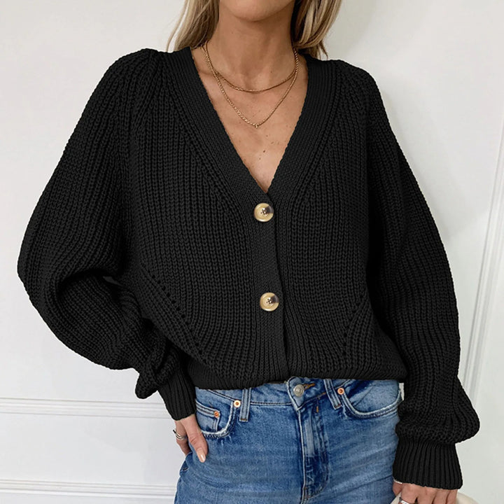 Amelhia - V-Neck Knitted Cardigan