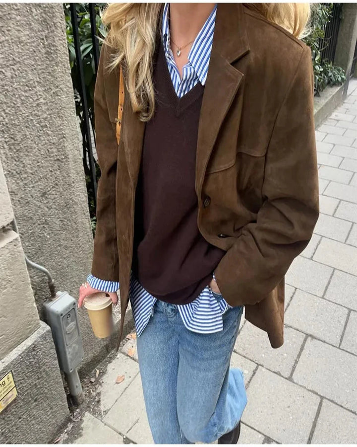 Juli - Elegant Brown Suede Jacket