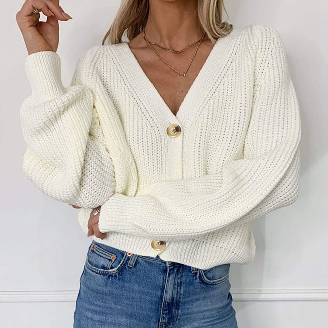 Amelhia - V-Neck Knitted Cardigan