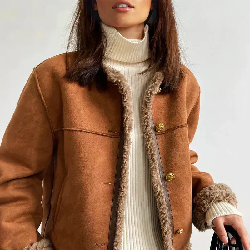 Rosalie - Shearling Button Jacket