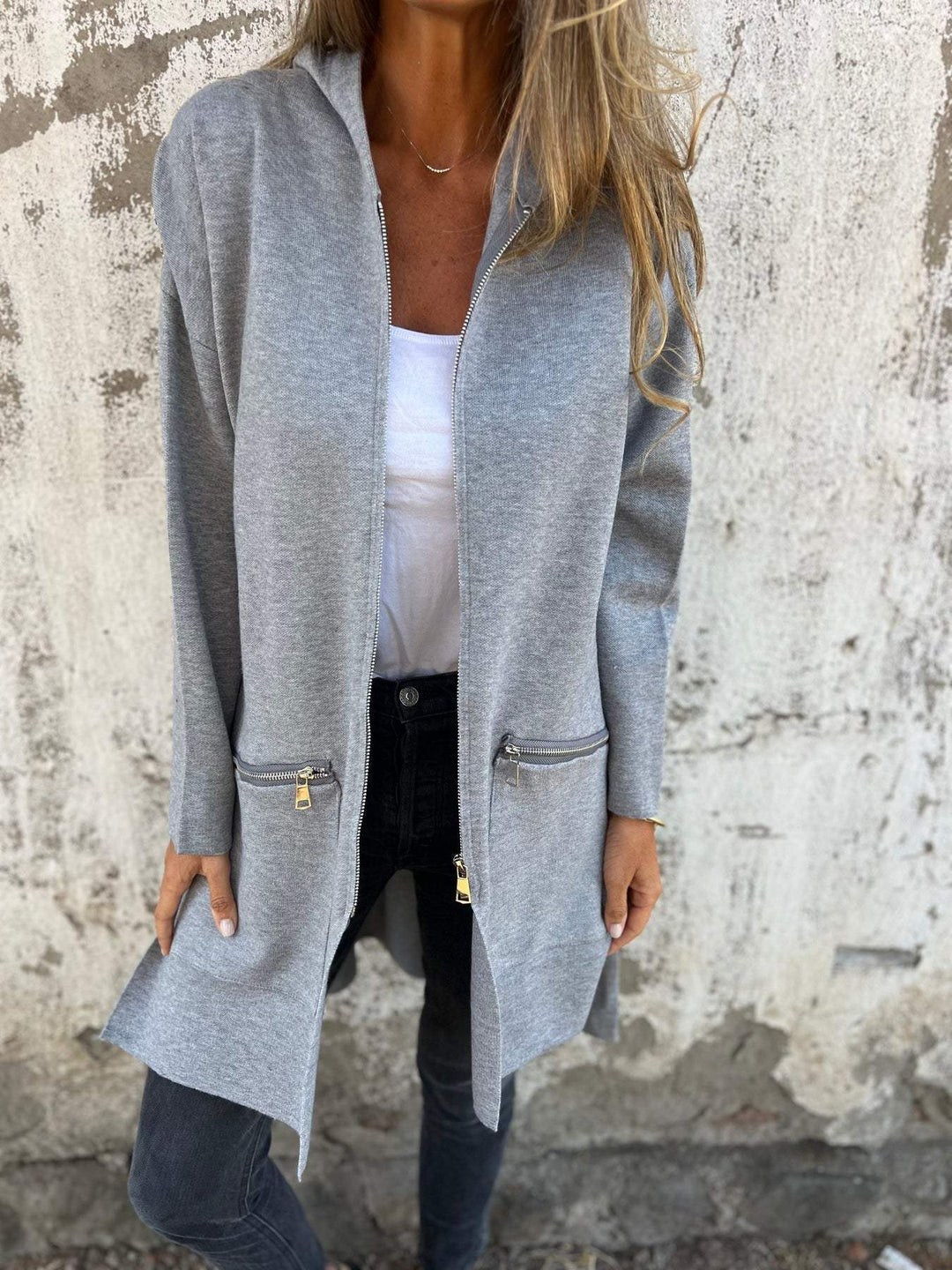 Jula | Long Sleeve Zippered Cardigan