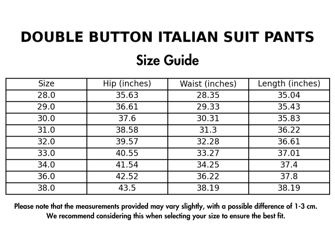 Double Button Italian Suit Pants