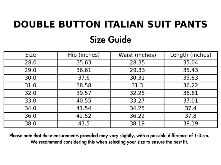 Double Button Italian Suit Pants